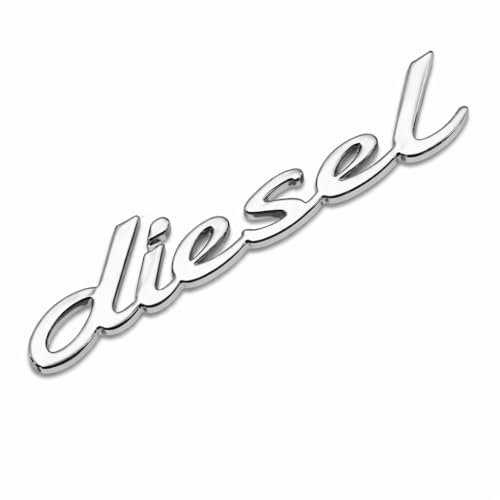 Image of VRT 3D Chrome Emblem Automotive Car, Bike Badges Logo Self Adhesive Sticker (Diesel, Silver)
