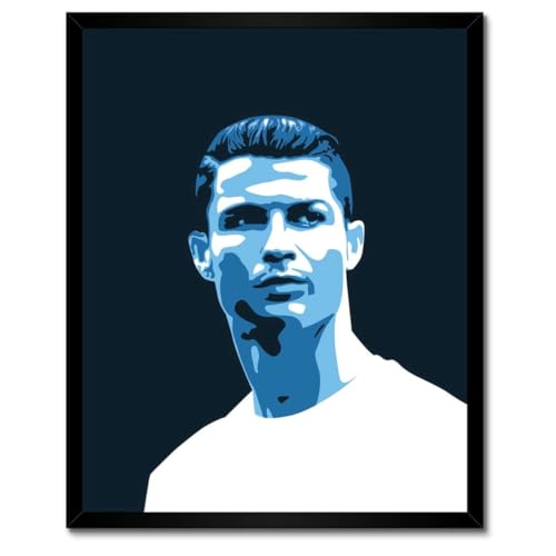 Poster le meilleur joueur de football cadre blanc 40x50 cm pour sublimer une chambre d'ado