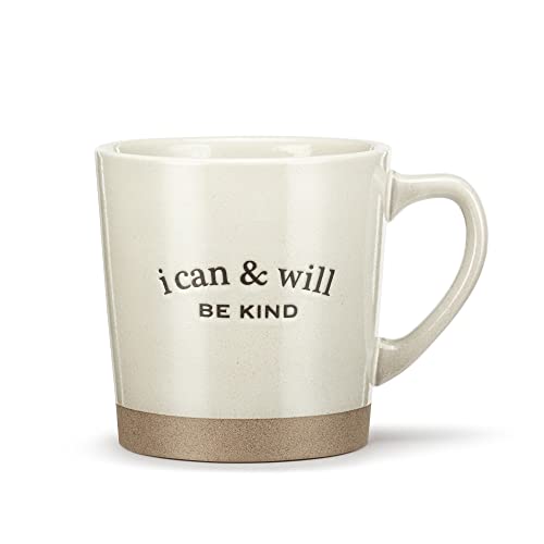 Demdaco I Can And Will Be Kind Cream 16 Ounce Stoneware Coffee Cup Mug #TOP24