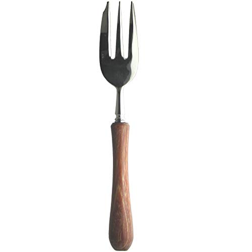 Nagao Tsubamesanjo Boston Cake Fork, 5.6 inches (14.2 cm), 18-8 Stainless Steel, Laminated Reinforced Wood, Made in Japan