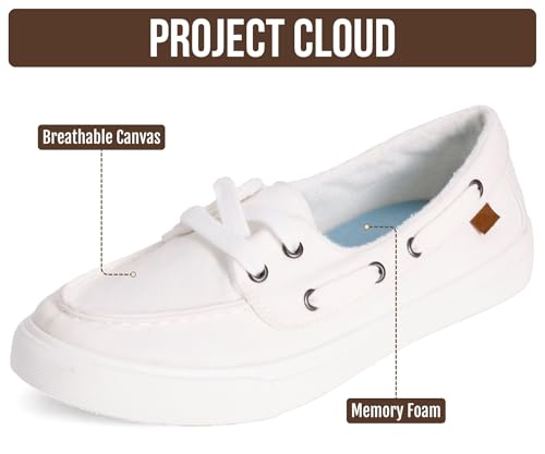 Image of Project Cloud Canvas Sneakers for Women - Memory Foam Slip On Shoes Women Footwear - Lightweight and Non Slip Fashion Sneakers (Seasalt)