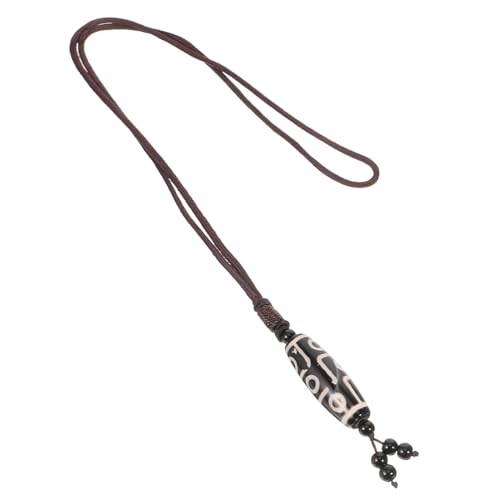 DOITOOL 民族風チベット天珠ペンダント ブラックアゲートネックレス 厄除け チベット仏教護符 レディース用幸運お守り装飾