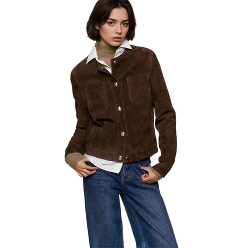 Veste en simili cuir femme légère mi-saison contre le vent