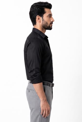 Image of BEYOURS Men's Full Sleeve Shirt Regular Fit Spread Collar 100% Cotton Satin Office & Formal.