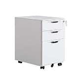 キャビネット デスクワゴン ロックコマーシャルホームオフィスを備えたモバイルファイルキャビネット垂直ファイルキャビネット オフィス収納(白)