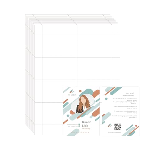 Mr-Label 200 Name Badge Inserts 3.5x2.25 in, 230GSM Premium Insert Badge Refill, Two-Sides Printable Card Stock, Micro-Perforated, Compatible with Inkjet/Laser Printer