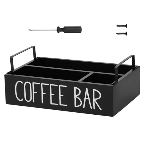 ZJRDYYK Wooden Tea Bag Holder Organizer, Sugar Packet Tea Bag Storage Rack, Wood Tea Organizers and Storage for Counter, Tea Storage Containers for TeaBags Countertop Cabinet Coffee Bar