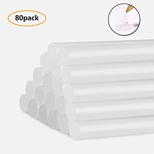 Hot Glue Gun Sticks, Mini Clear Glue Sticks Compatible with Full Size Industrial Glue Guns, 4" Long x 0.27" Diameter, 80 Count