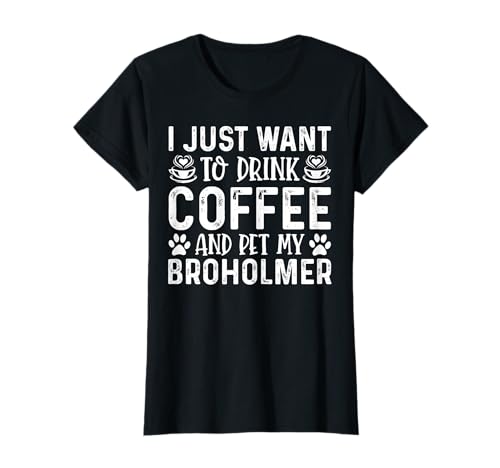 Broholmer Dog Owner Coffee Lover Funny Dog Mom T-Shirt