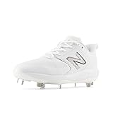 New Balance Men's Fresh Foam X 3000 V6 Metal Baseball Shoe, White/Black, 11