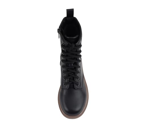Image of Soda FIRM - Lug Sole Combat Ankle Bootie Lace up w /Side Zipper