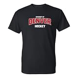 UGP Campus Apparel AS1092 - University of Denver Pioneers Denver Arch Logo Hockey - Sports Team T-Shirt - Large - Black