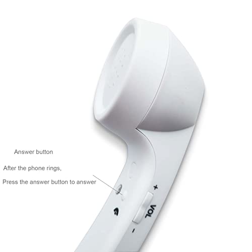 Enjoy-Unique Wireless Retro Telephone Handset And Wire Radiation-Proof Handset Receivers Headphones For A Mobile Phone With Comfortable Call (White) #TOP3
