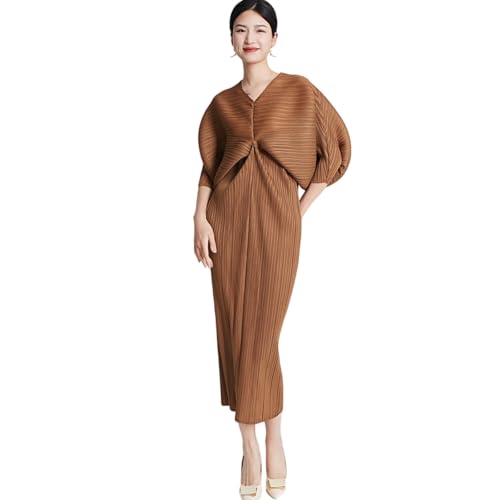 美品 イッセイミヤケ ISSEY MIYAKE シャツ ブラウス ロングスリーブ プリーツ 無地 トップス レディース S ブラウン ISSEY MIYAKE - 美品 イッセイミヤケ ISSEY MIYAKE シャツ ブラウス