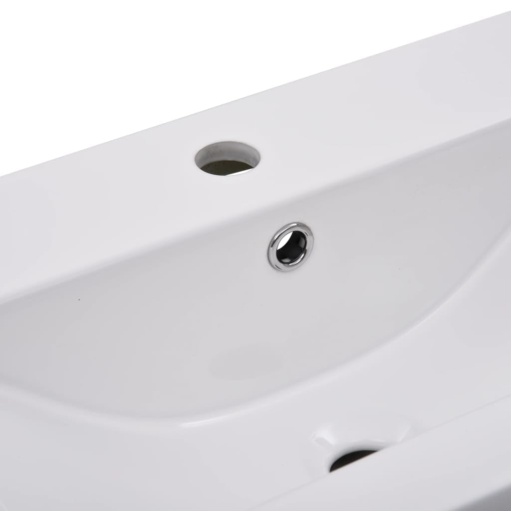 vidaXL Lavabo Encastré Lave-Mains Encastré Vasque à Poser Vasque à Monter Salle de Bain Salle d'Eau Cabine de Toilettes 81x39,5x18,55 cm Céramique Blanc