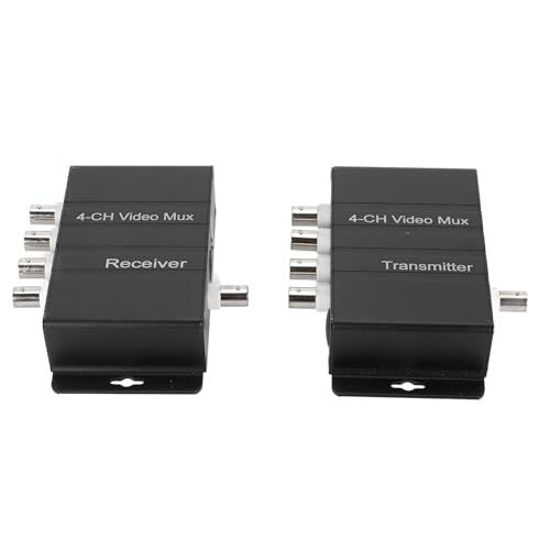 JINJIANNING 4 Channel Video Multiplexer for Surveillance System, HD Video to Coaxial Cable, 400M Long Distance Transmission, Anti-Interference, Plug & Play