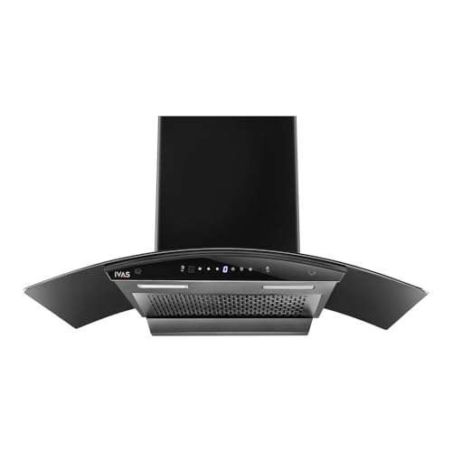 Image of IVAS Breezia 60 cm Curved Filterless Chimney | Thermo Autoclean Function | 1200 m3 /hr Suction Power | Touch & Gesture Control | 12 years motor warranty & 2 years product warranty*