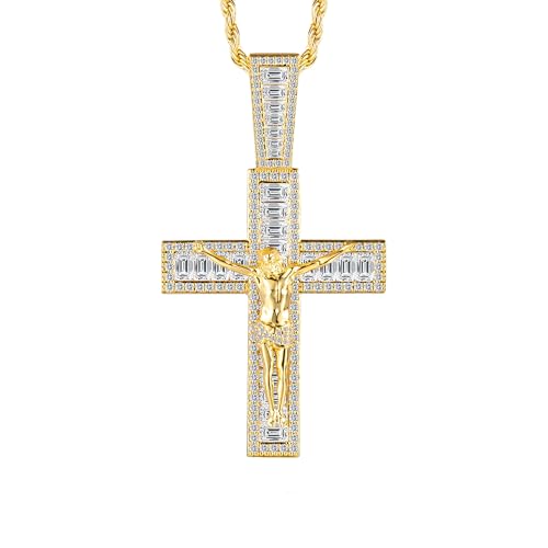 TRIPOD JEWELRY �����Y ���f�B�[�X �\���˃l�b�N���X �C�G�X �N���X �`�F�[�� �A�C�X�A�E�g �o�Q�b�g ���A�� �z���C�g�S�[���h 18K �S�[���h/���[�Y�S�[���h ���b�L �N���X�`���� ���[�W �y���_���g (3mm 24�C���` �����b�L ���[