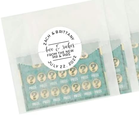 Personalized Wedding Favor - Set of 20, Love and Riches, Unique Lottery Gift for Guests
