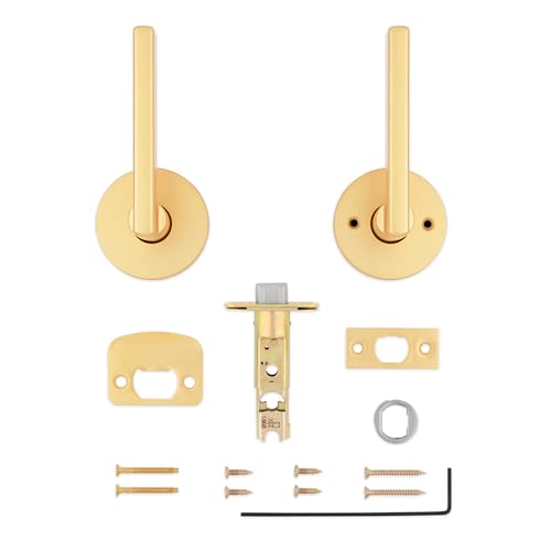 Kwikset Halifax Interior Passage Door Handle, Lever for Closet and Hallway Doors, Reversible Non-Locking Handle Lever, Satin Brass - image 8