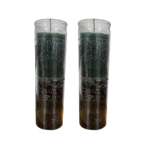 Generic Plain Green and Black Glass Candle 2 Pack