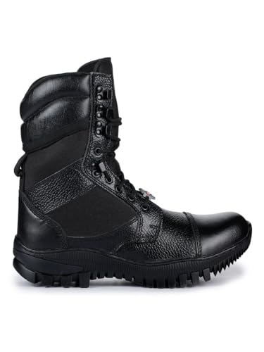 Image of Liberty Freedom Soldier-1 Army Boots for Men - Black Tactical Combat Shoes, Synthetic Leather High Ankle Military Boot, Lightweight PU Sole & Padded Insole for Hiking, Jungle Trekking & Defence
