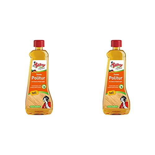 Poliboy 2xM&ouml;bel Intensiv Pflege 500ml Baumwoll Pflegetuch M&ouml;belreiniger ( Reinigung, Pflege Und Schutz Von M&ouml;beln Aus Holz - Made In Germany