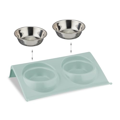 Support double gamelle bleu pour le coin repas de votre chat - 14