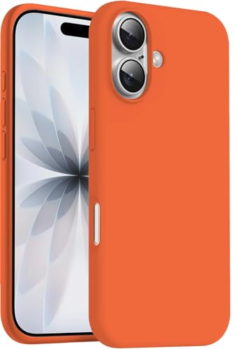 Image of DIZORO Compatible with iPhone 17 Case 6.3, Slim Liquid Silicone 3 Layers Full Covered Soft Gel Rubber Phone Cases Protective Back Cover 6.3 Inch - Cosmic Orange