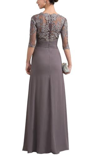 Mother of The Bride Dresses Long Chiffon Lace Wedding Guest Dresses for Women Ruched Formal Evening Gowns4