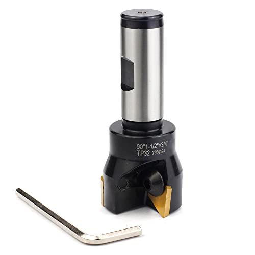 Image of OSCARBIDE Indexable End Mill TP32 3 /4 inch Shank,1-1 /2 inch Cutting Dia,3 Flutes | 3 TPCN32PDTR /TPG32 Inserts | Square Shoulder Milling | Rigid Steel Body | For Steel & Cast Iron | Smooth & Long-Lasting