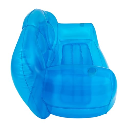 Image of Clear Inflatable Sofa Chair, Twin Size Air Mattress Couch, Portable Blow-Up Double Seat Air Furniture for Indoor Outdoor Camping Beach Patio Garden