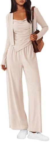 BTFBM Women's Fall Lounge Sets 3 Piece Outfit Tracksuits Casual L...