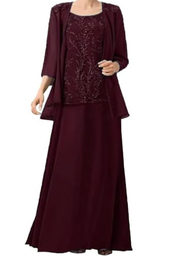 2 Pieces Mother of The Bride Dress with Jacket Long Mother of The Groom Dresses Women Formal Evening Gowns