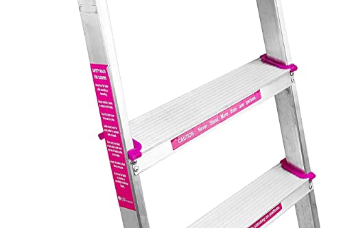 Image of Casa Copenhagen,Designed in Denmark, 5-Step Foldable Aluminium Ladder Laser Cut with Super Advance Sure-Hinge Technology - N-Silver