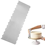 8.6 Inch Stainless Steel Cake Scraper Metal Scraper for Cake Smoother Leveler Scraper Cake Decorating Comb Cake Cutter for Mousse Butter Cream (Style 4)