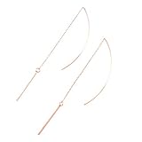 [ジュエリーショップエム］ ピアス レディース ロング カーブ チェーン アメリカンピアス レディース 金属アレルギー対応 ピンクゴールド バー スティック nifam04 PG