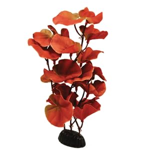 Aquarium Plants (Silk) Red Lily Fish Tank Decoration (50cm Tall)