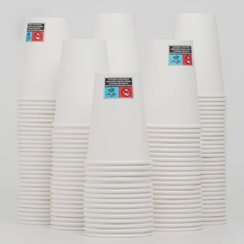 RAJDAL [400] Gobelets Carton Jetables Blanc ou Marron 150 ml Très Résistant et Sans Fuite. Idéal Café et Boissons Chaudes. En Papier Certifié FSC Recyclable. Idéal Entreprise, Bureau, Association