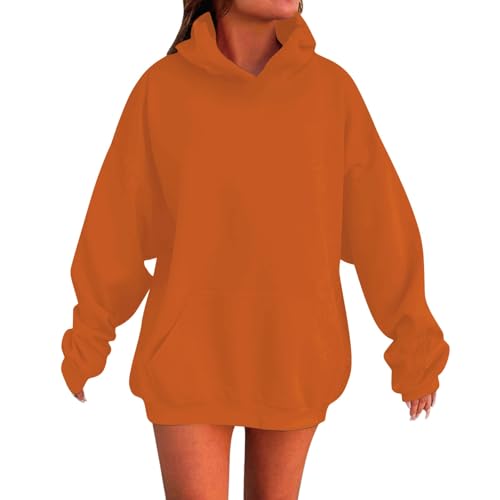 Kids Pullover Hoodies Plain Cute Hoodie Sweatshirts Oversized Thin Lightweight School Tops (Orange, 18-24 Months)2