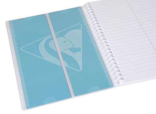 Clairefontaine - Ref 161820C - Koverbook Wirebound Vocabulary Book (50 Sheets) - A5 (148 x 210mm) in Size, Lined Rulings, Red Central Margin, 2 Flaps & Removable Tabs