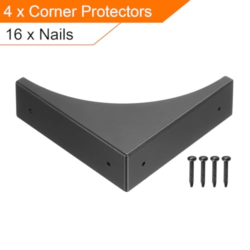 Miniatura 3 de Quarkzman Esquina Protectores 4uds 2,56 - Metal Esquina Protector Vintage Decorativo Esquina Soportes Con Tornillos Borde Protectores Para Muebles Caja Mesa Negro