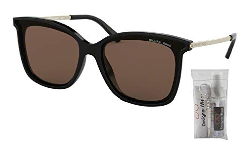 Michael Kors Mk2079U Zermatt Square 333273 61M Black/Brown Solid Sunglasses For Women+ Bundle With Designer Iwear Complimentary Eyewear Kit #TOP1