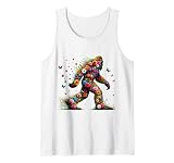 Floral Bigfoot Colorful Flower Power Hippie Sasquatch Art Tank Top