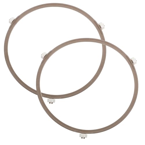 HOLIDYOYO 2 piezas Soporte Giratorio para Microondas Anillos Plásticos Resistentes para Bandeja de Horno Recambio Práctico para Estantes y Placas de Microondas Color Blanco