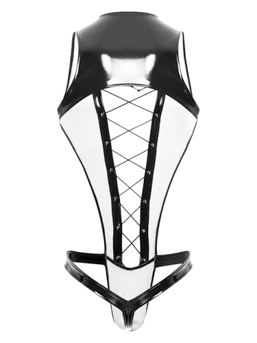 Mens Harness Jockstrap Leotard Wetlook Leather Jumpsuit Wrestling Singlet Bodysuits2
