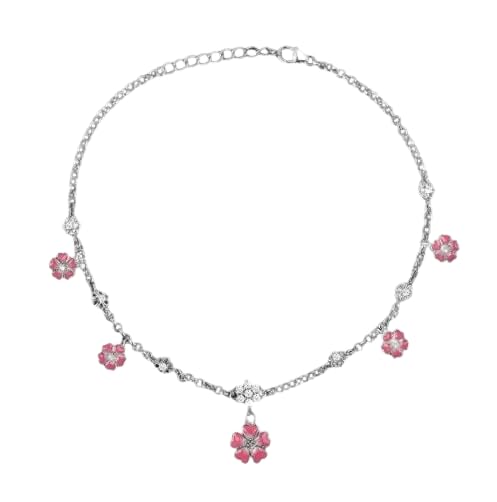Image of ROOVI 925 Silver Anklet (2 Pieces) I Gifts for Girlfriend, Gifts for Women & Girls| With Certificate of Authenticity and 925 Stamp