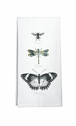 Montgomery Street Butterfly, Dragonfly and Bee Cotton Flour Sack Dish Towel