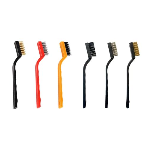 Spazzola metallica da 6 pezzi, spazzola per la pulizia del fornello a gas, spazzola metallica per la rimozione delle macchie, set di spazzole per fessure, spazzola per fornelli da cucina