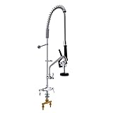 Maxsen Deck Mount Commercial Kitchen Sink Faucet 43" Height Pre rinse With 12" Add-On Spout For Food